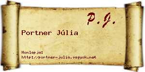 Portner Júlia névjegykártya